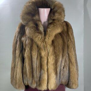 Waist-Length Genuine Sable Fur Coat circa 1980s Size Sm/M
